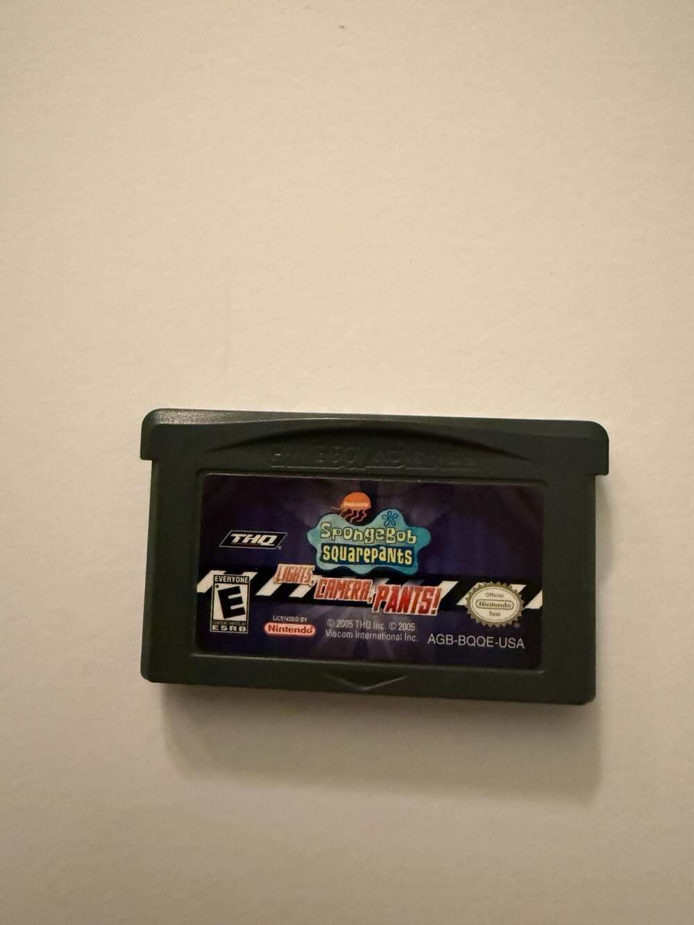 THQ SpongeBob SquarePants Lights Camera Pants Game Boy Advance GBA